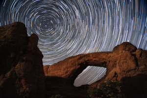Star Trails over South Window Arch